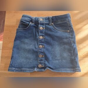 Cat & Jack Girls Dark Blue Button-Front Denim Skirt Like New